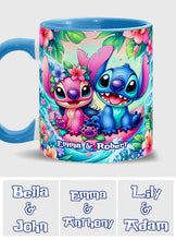 Load image into Gallery viewer, Personalized Ohana Accent Mug Custom Name Gift for Couple
