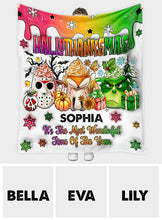 Load image into Gallery viewer, Personalized Hallothanksmas Blanket Custom Name Festive Gift

