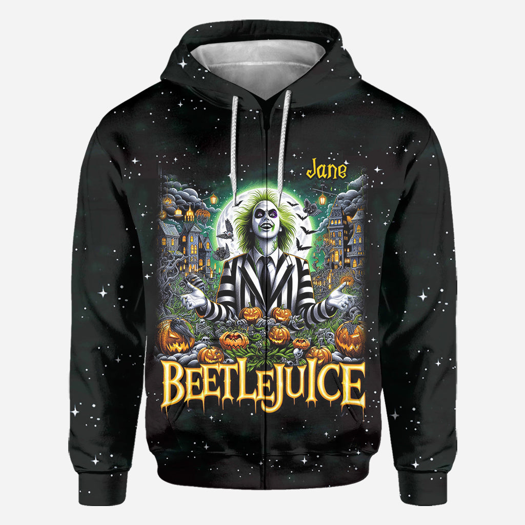 Personalized Beetlejuice All Over Shirt Custom Name Halloween Gift