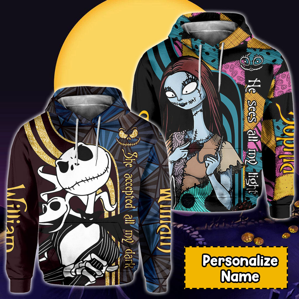 Personalized Nightmare Before Christmas All Over Shirt Custom Name Gift