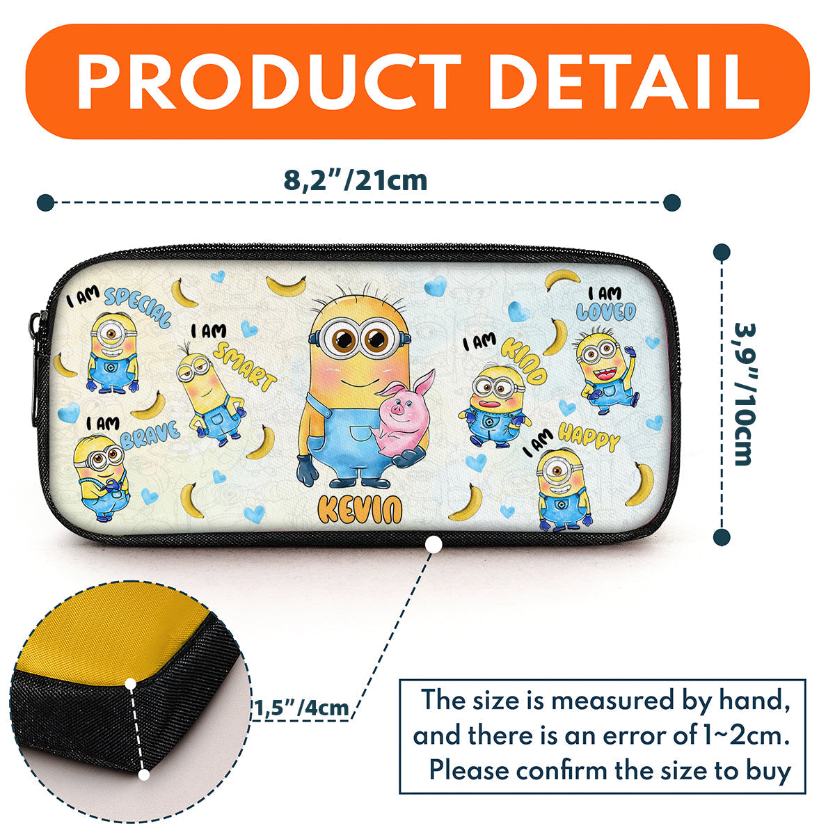 Personalized Minion Pencil Case Custom Name Back to School Gift