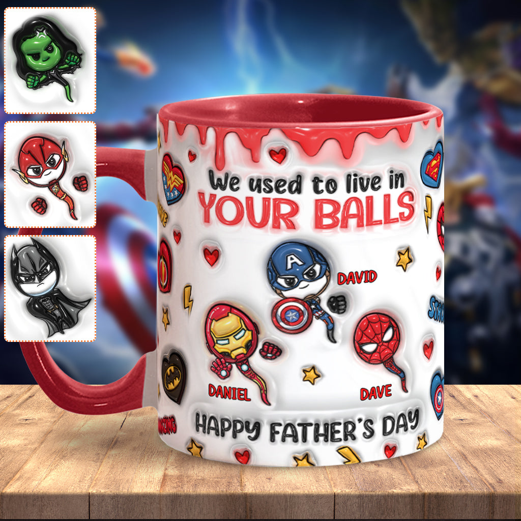 Personalized Superhero Accent Mug Custom Name Gift for Dad