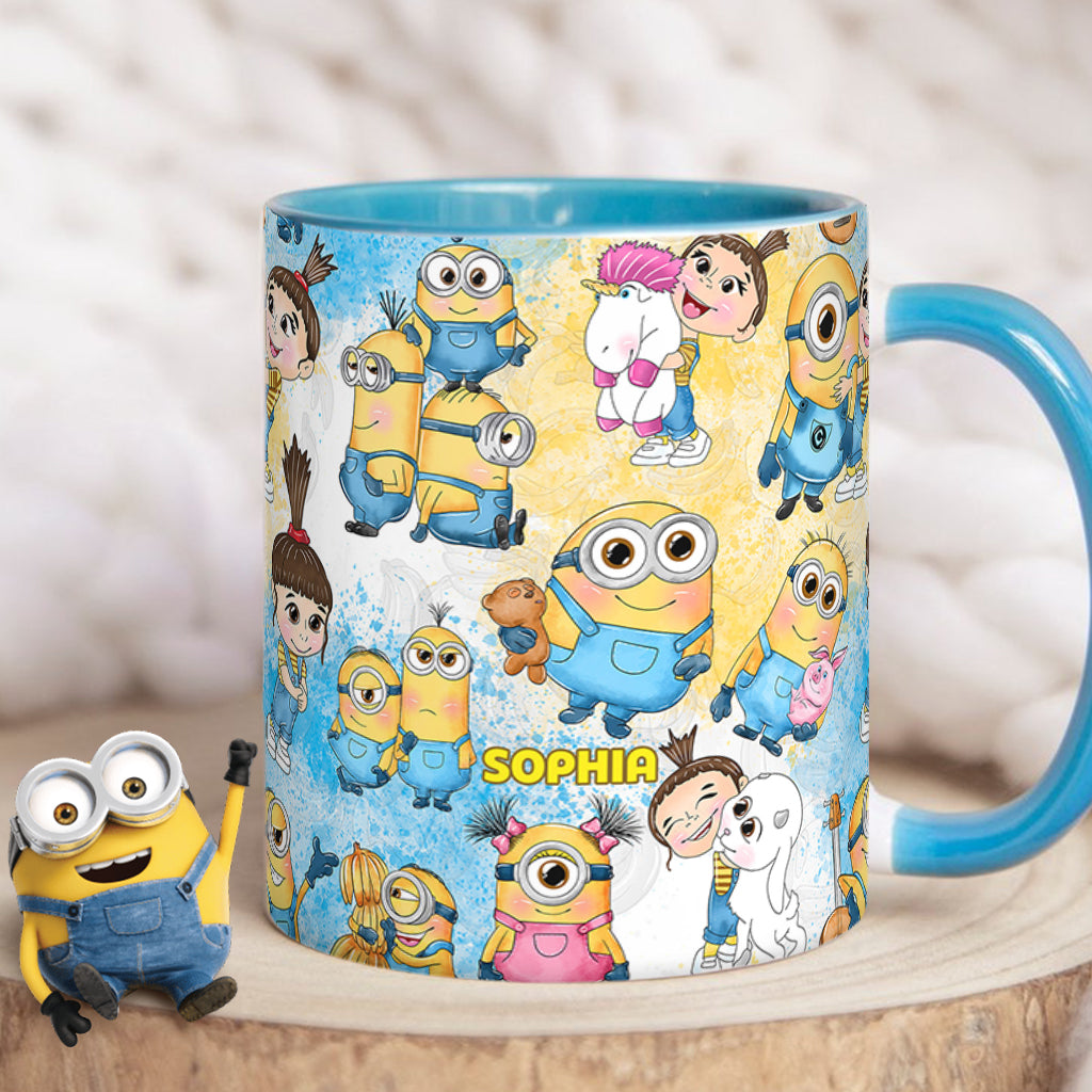Personalized Yellow Monster Accent Mug for Kids - Custom Name Gift