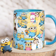 Load image into Gallery viewer, Personalized Yellow Monster Accent Mug for Kids - Custom Name Gift
