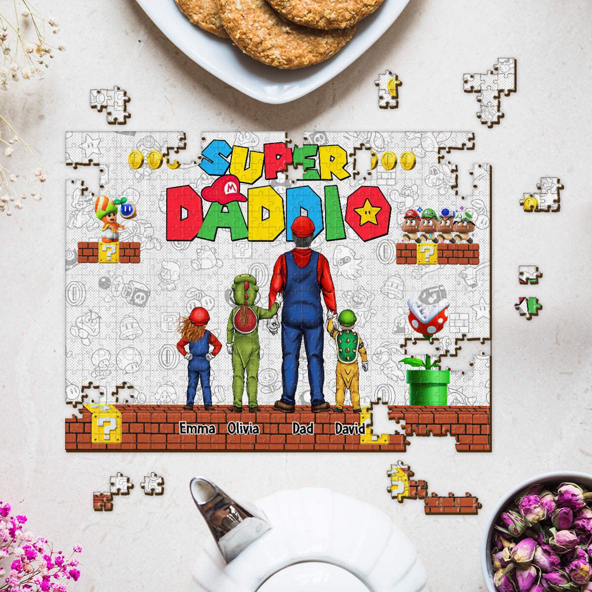 Personalized Super Plumber Jigsaw Puzzle Custom Name Gift for Dad