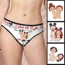 Load image into Gallery viewer, Personalized Lace Border Women's Briefs Custom Name Gift for Her
