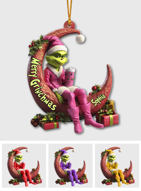Personalized Grinch Christmas Ornament Custom Name Gift