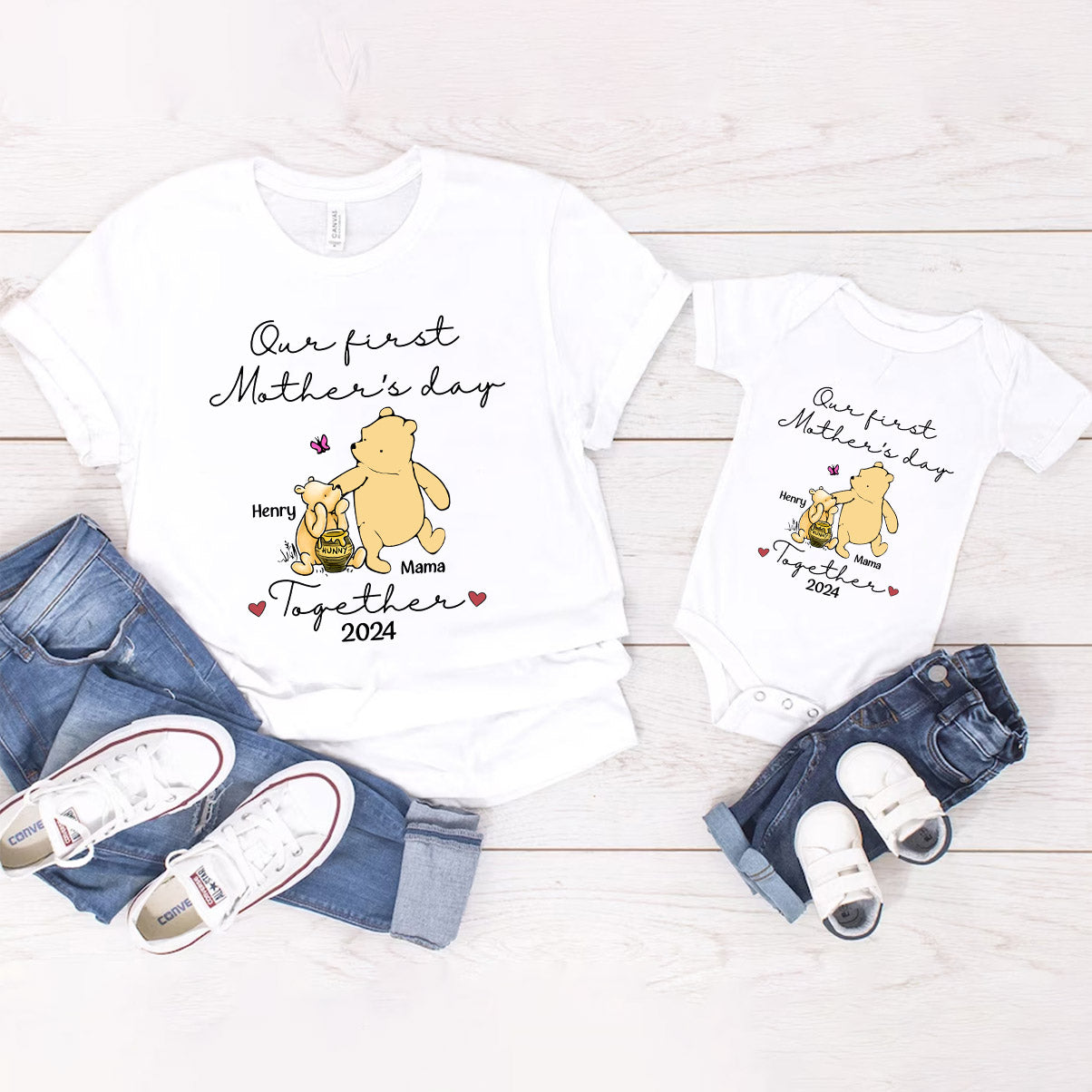 Personalized Mouse T-shirt and Baby Onesie for First Mother's Day Gift