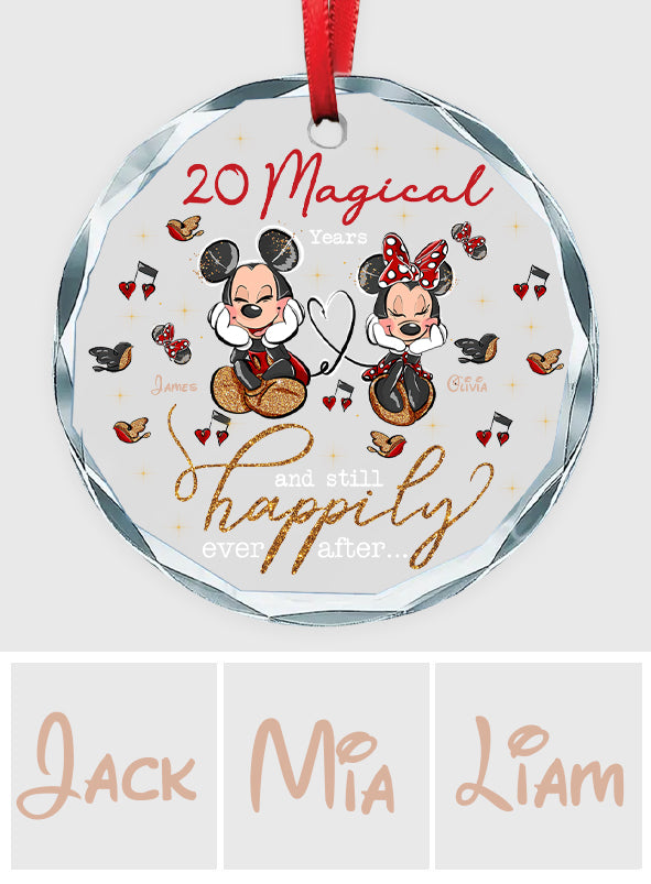 Personalized Round Glass Ornament Custom Love Gift for Couples