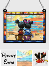 Load image into Gallery viewer, Personalized Mickey Mouse Window Hanging Suncatcher Ornament Gift for Couples
