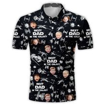 Load image into Gallery viewer, Personalized Space-Themed Polo Shirt for Dad with Custom Photo
