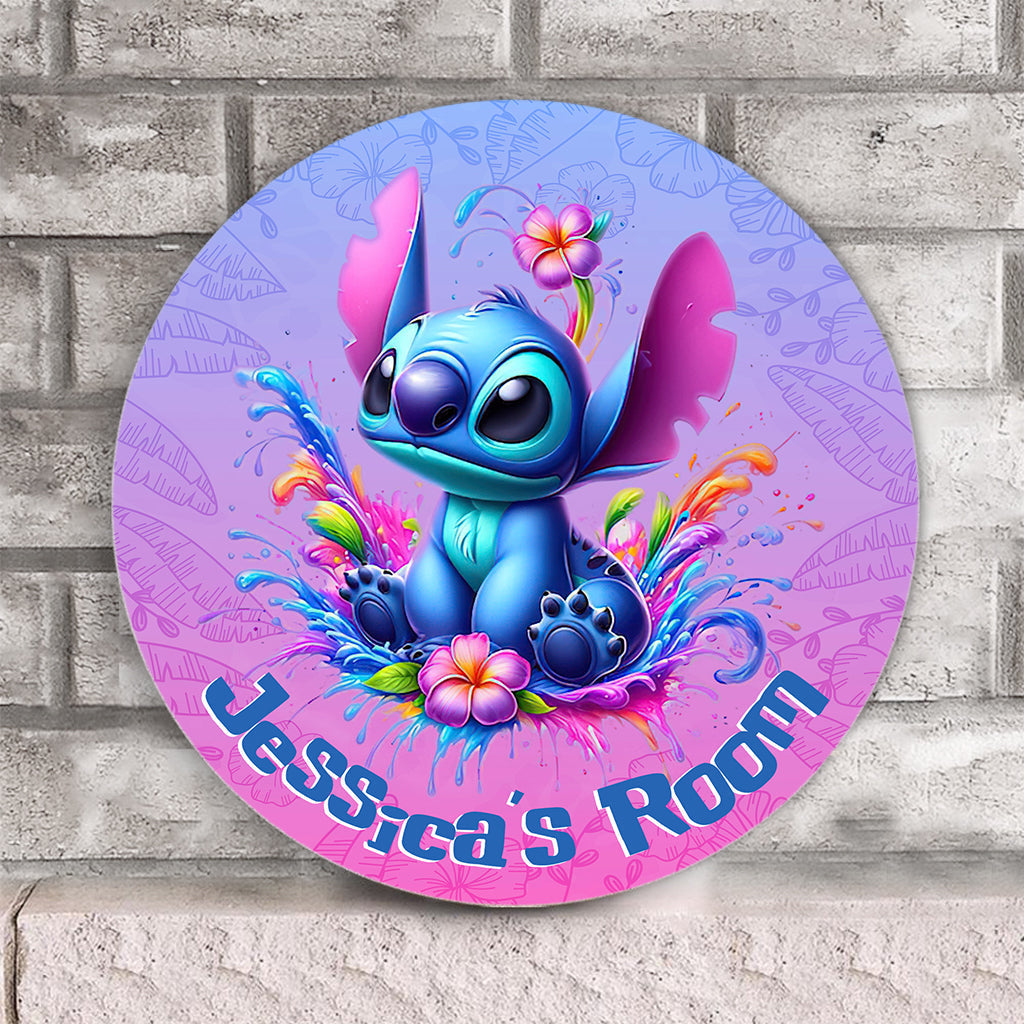 Personalized Round Wood Sign with Name Custom Gift for Kids