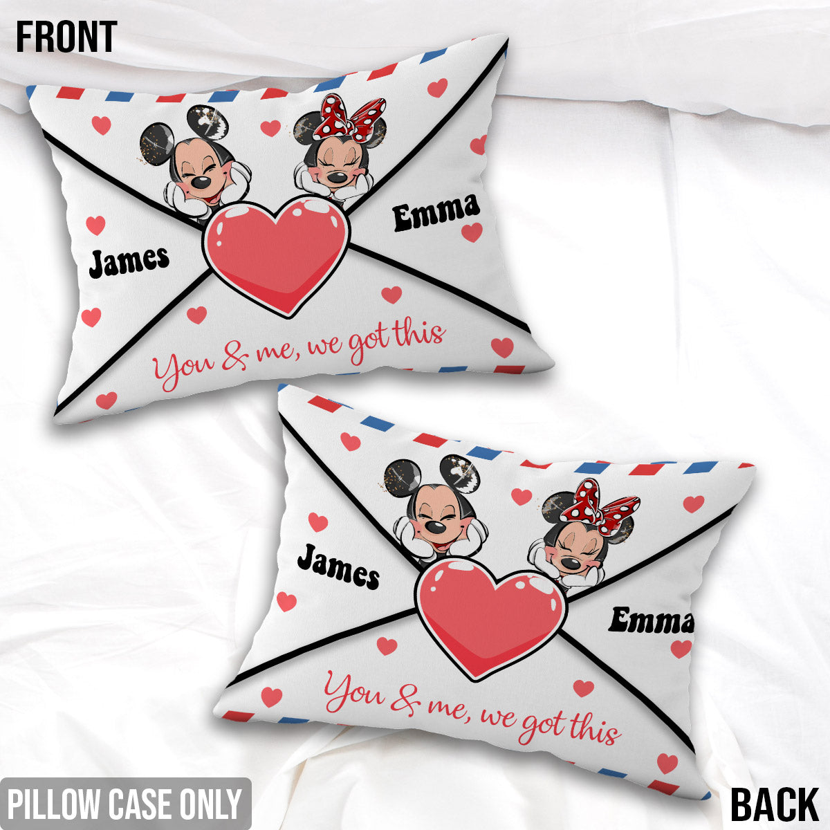 Personalized Love Letter Envelope Rectangular Pillow Cover for Couples