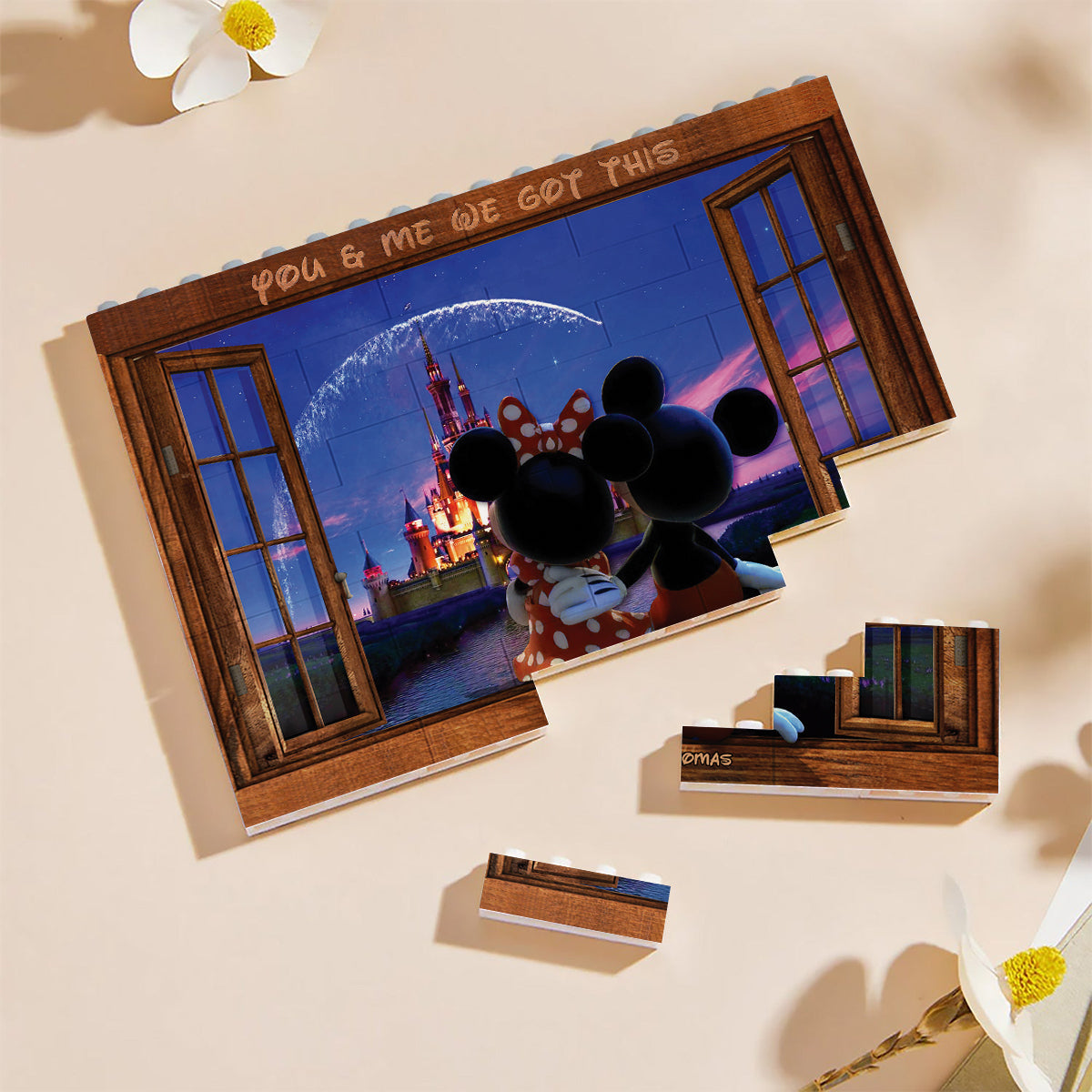 Personalized One-Sided Rectangle Building Brick Blocks for Couples
