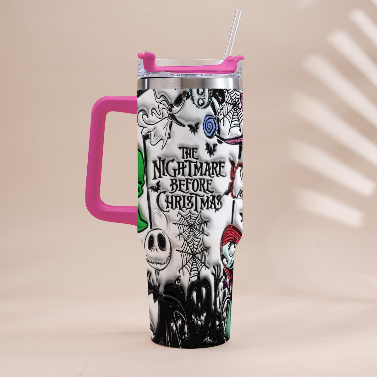 Personalized Nightmare Tumbler with Handle Custom Name Gift