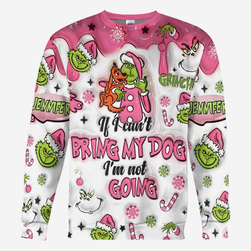Personalized Christmas All Over Shirt with Grinch Design for Dog Lovers