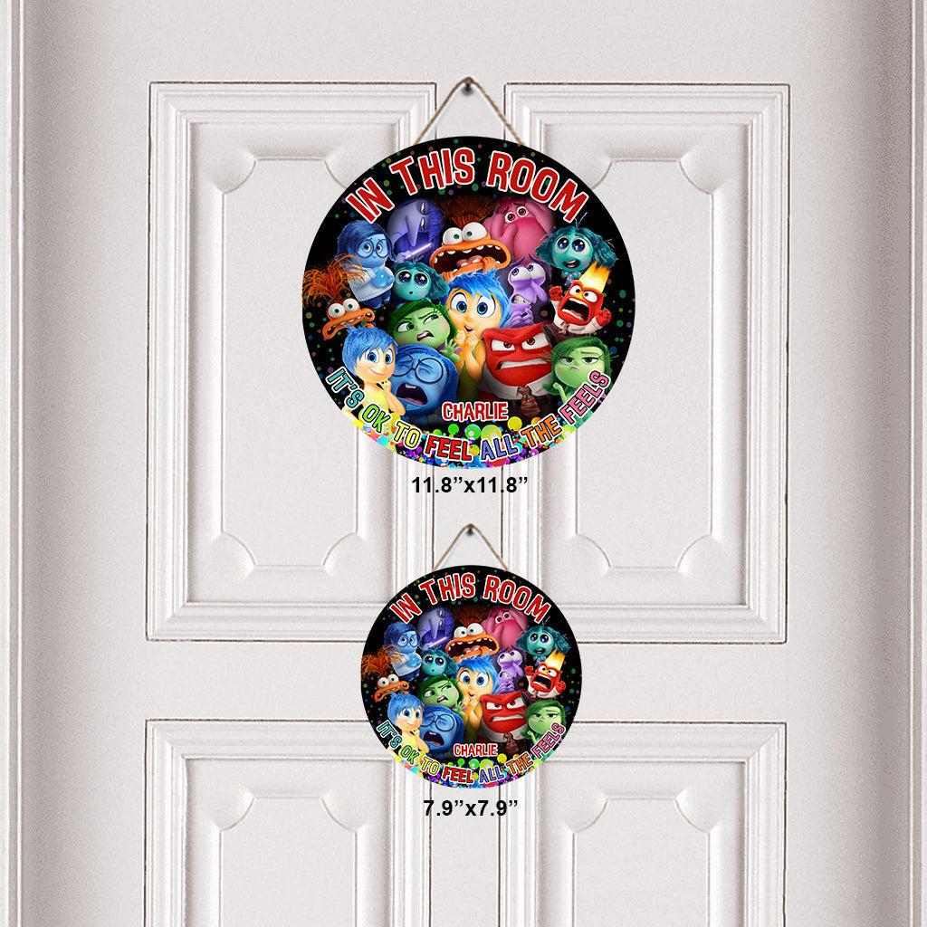 Personalized Round Wood Sign with Custom Name for Kids' Room