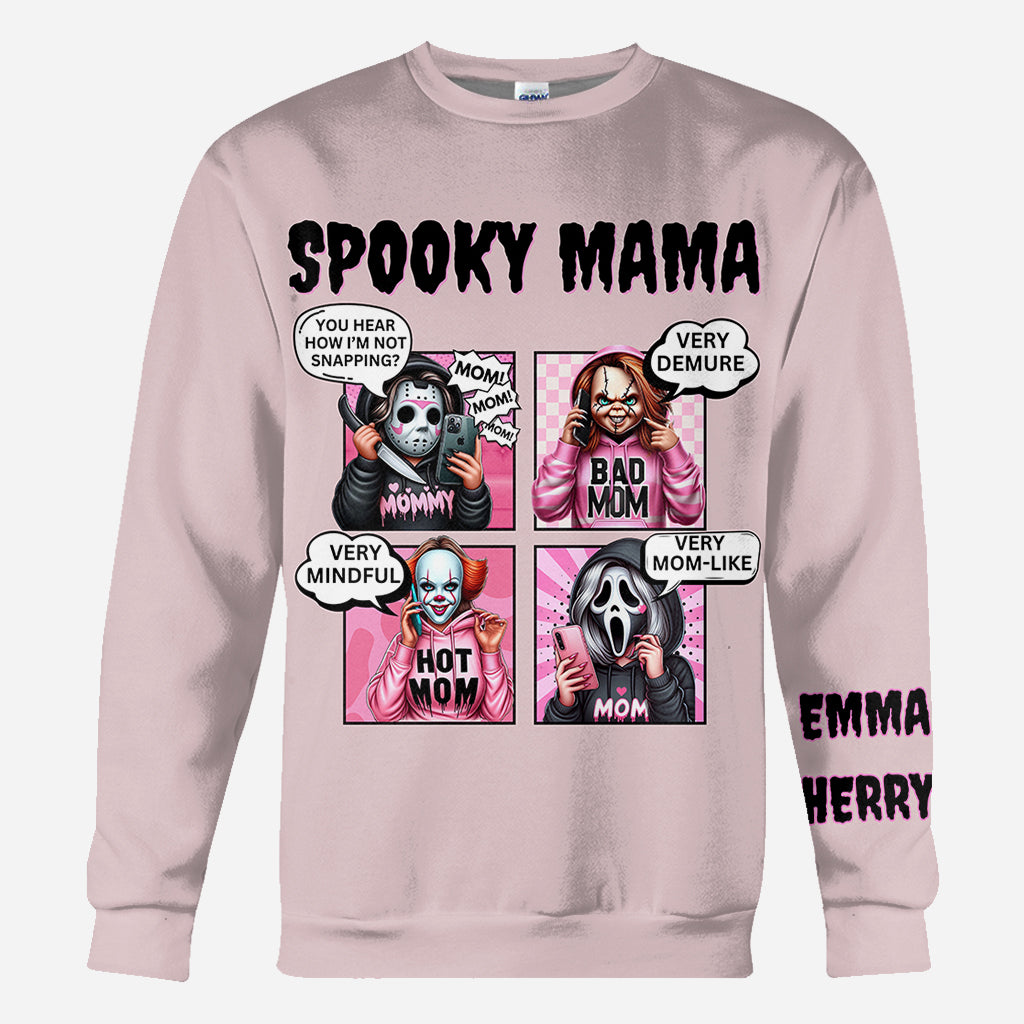 Personalized Spooky Mama All Over Shirt Custom Name Gift for Mom