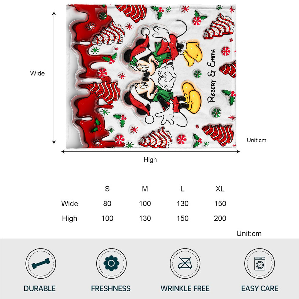 Personalized Christmas Mouse Blanket Gift for Family