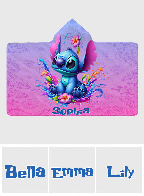 Personalized Hooded Blanket with Cute Character Design for Kids