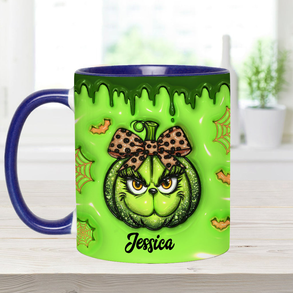 Personalized Grinch Accent Mug Custom Name Holiday Gift