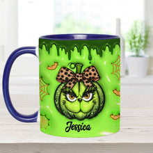 Load image into Gallery viewer, Personalized Grinch Accent Mug Custom Name Holiday Gift

