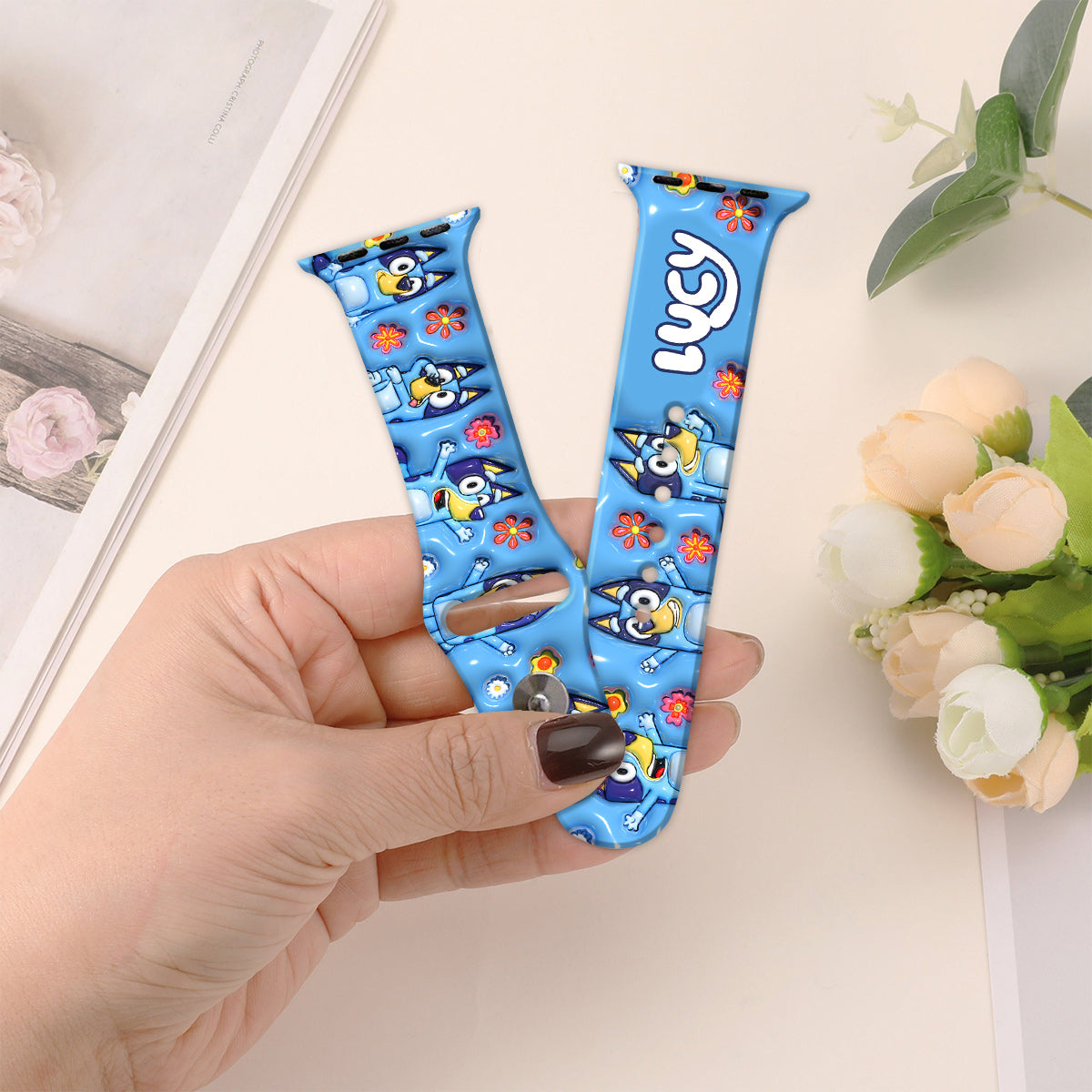 Personalized Silicone Apple Watch Band with Cute Design for Kids