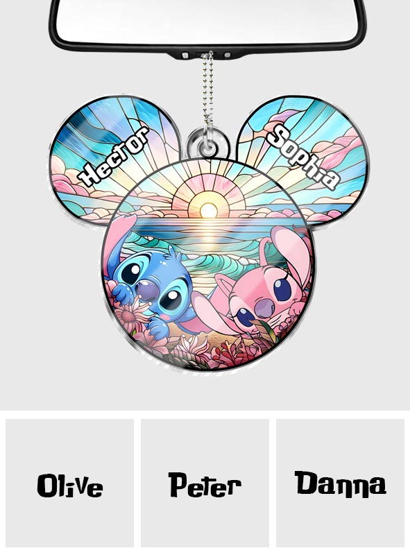 Personalized Ohana Car Ornament Custom Name Gift for Mom/Dad
