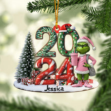 Load image into Gallery viewer, Personalized Grinch Christmas Ornament Custom Shaped Gift 2024

