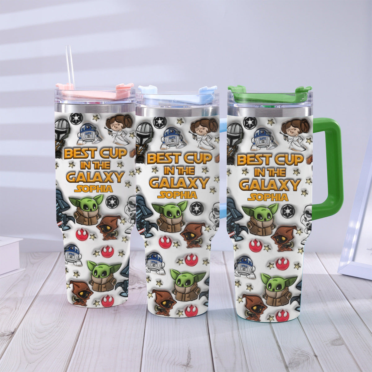 Personalized Galaxy Tumbler with Handle Gift for Kids - Custom Name