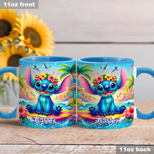 Load image into Gallery viewer, Personalized Ohana Accent Mug Custom Name Tropical Gift

