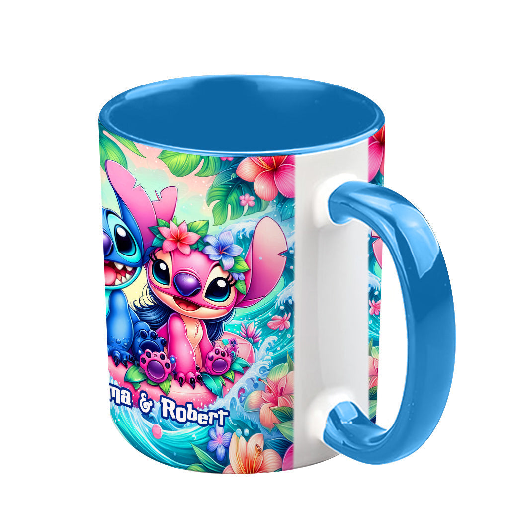 Personalized Ohana Accent Mug Custom Name Gift for Couple