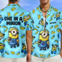 Load image into Gallery viewer, Personalized Minion Hawaiian Shirt Custom Name Gift for Him
