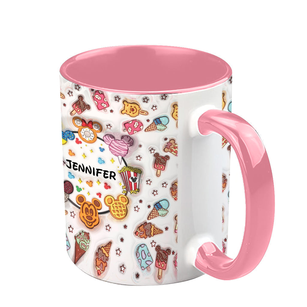 Personalized Snacking Around the World Accent Mug Gift for Mom