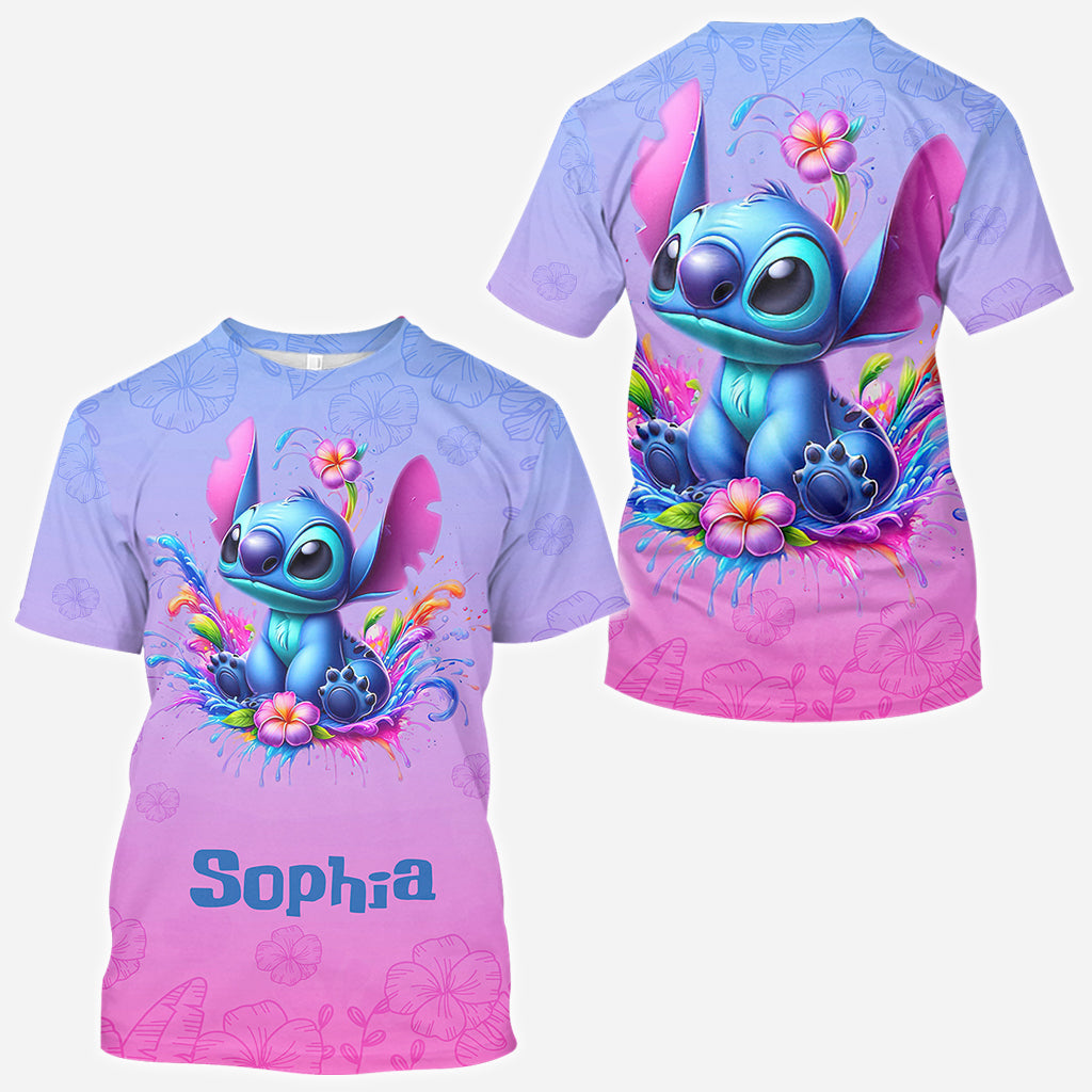 Personalized Blue Ohana All Over Shirt Custom Name Gift