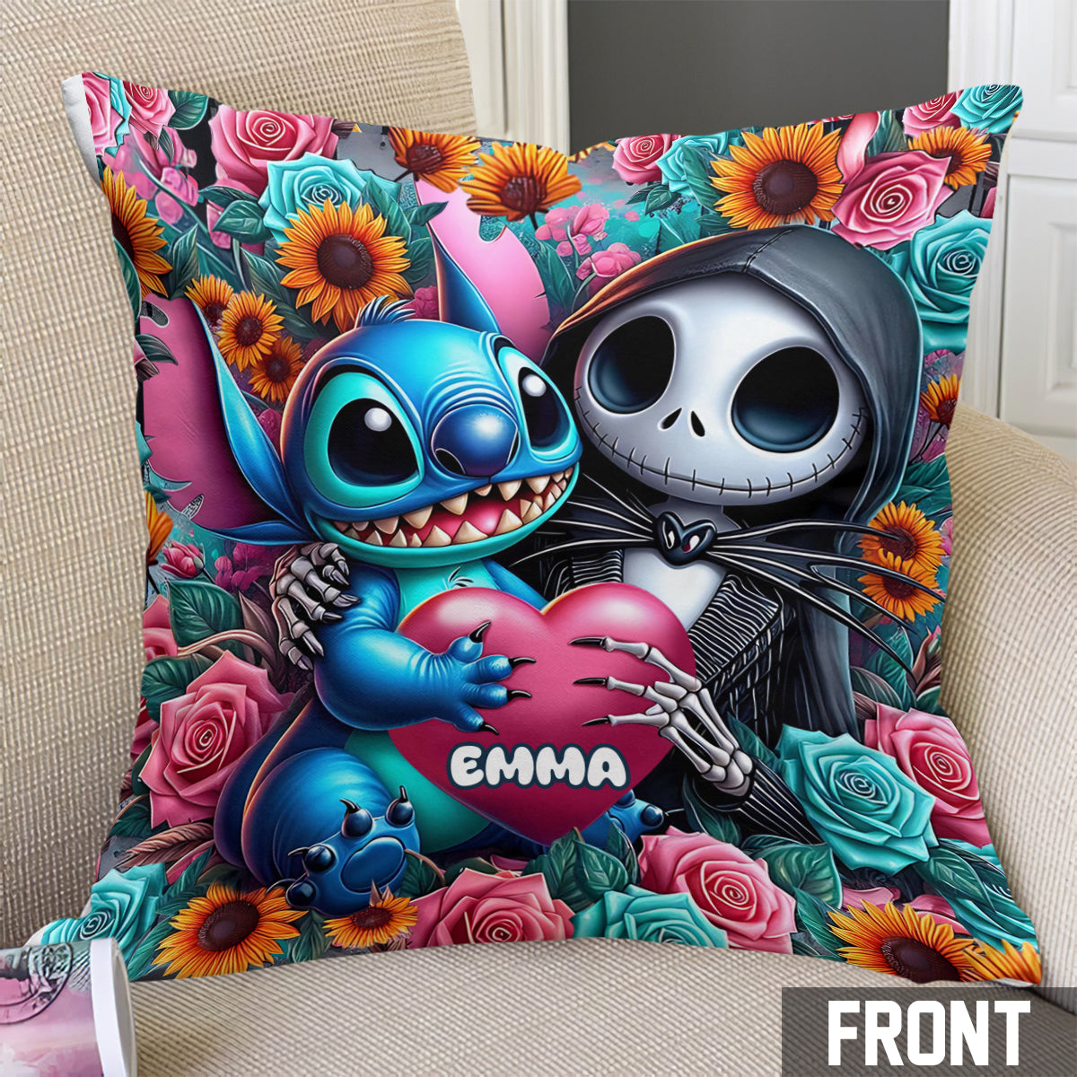 Personalized Nightmare Throw Pillow Custom Name Gift
