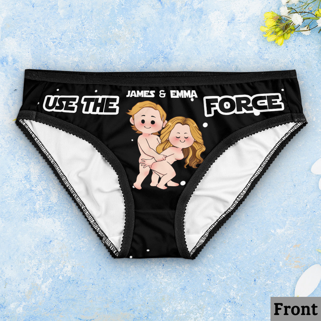 Personalized Use The Force Lace Border Briefs for Couples Gift