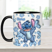 Load image into Gallery viewer, Personalized Ceramic Accent Mug Ohana Design Custom Name Gift
