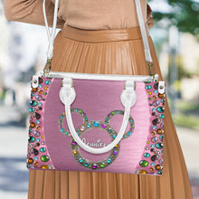 Load image into Gallery viewer, Personalized Pink Leather Handbag with Custom Name for Women
