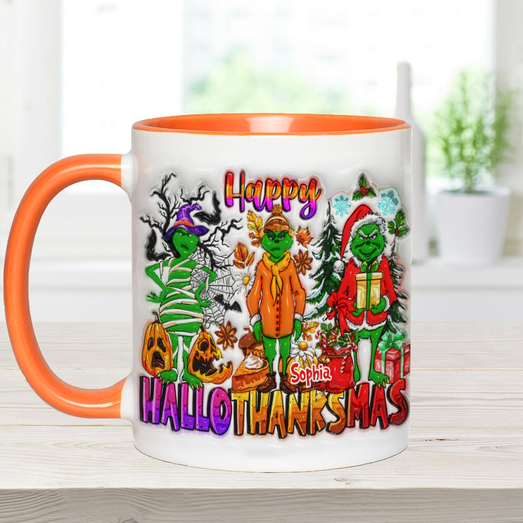 Personalized Grinch Accent Mug Custom Name Holiday Gift