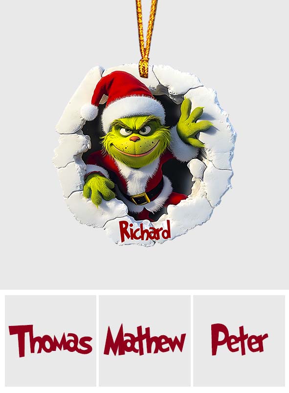 Personalized Grinch Christmas Ornament Custom Name Gift