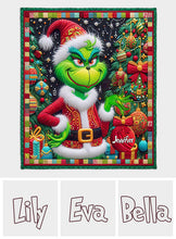 Load image into Gallery viewer, Personalized Grinchmas Quilt Holiday Gift for Kids &amp; Family
