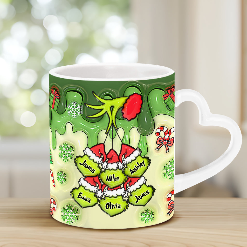 Personalized Heart Handle Mug Custom Name Gift for Mom