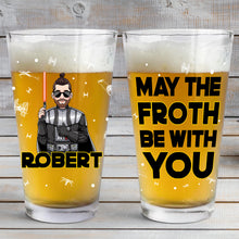 Load image into Gallery viewer, Personalized Beer Glass with Star Wars Theme Custom Name Gift for Dad
