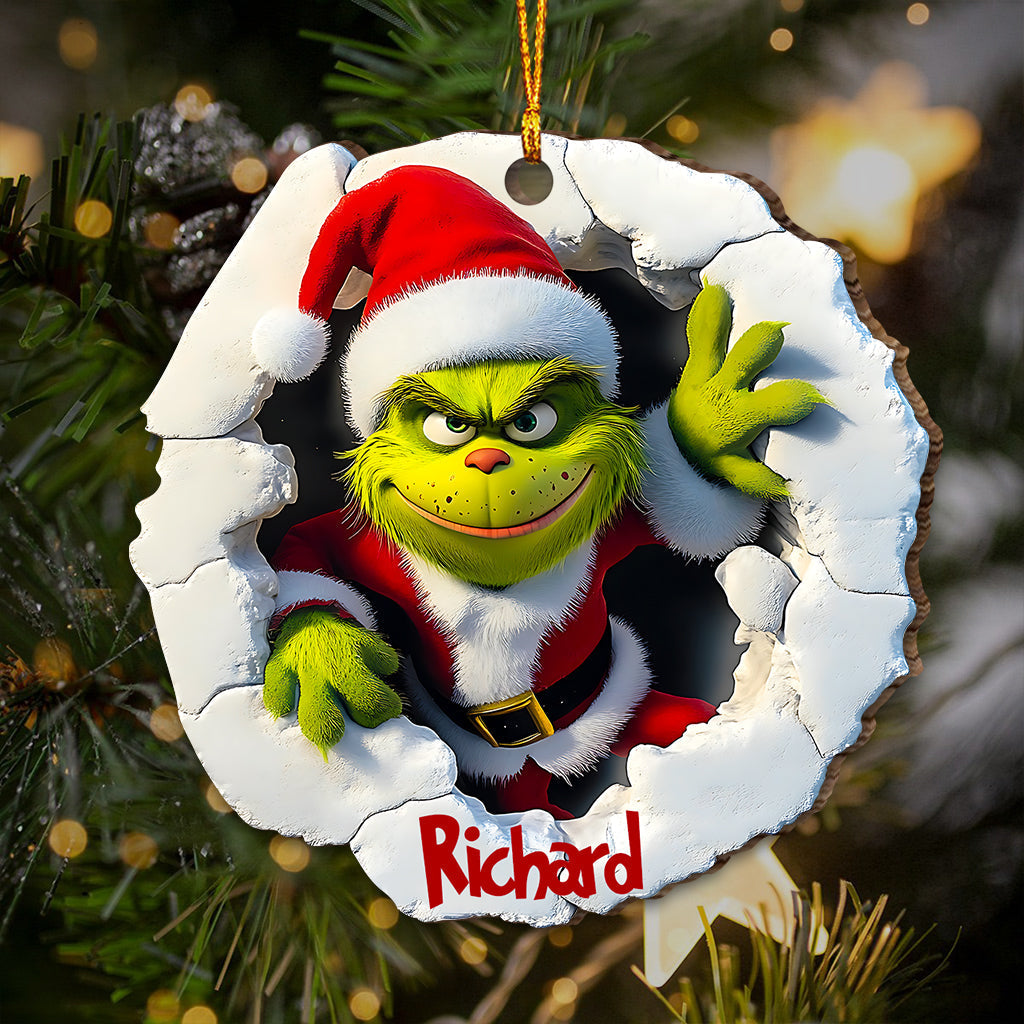 Personalized Grinch Christmas Ornament Custom Name Gift