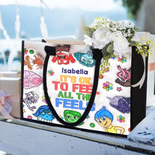 Load image into Gallery viewer, Personalized Canvas Tote Bag It's Okay To Feel All The Feels Gift for Mom/Teacher
