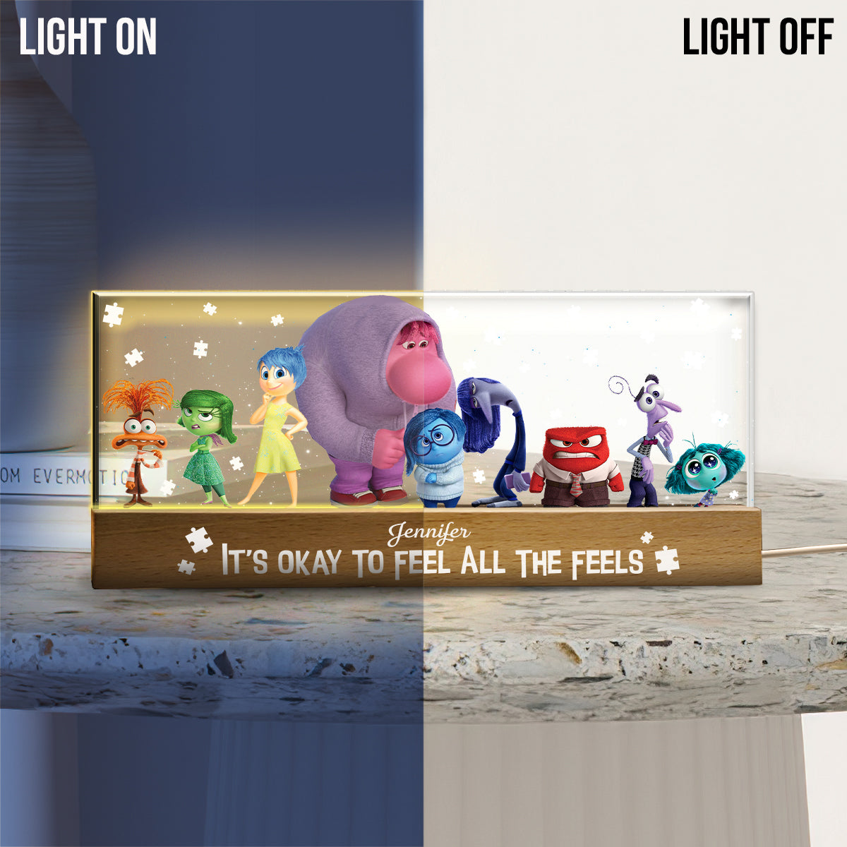 Personalized Autism Awareness LED Night Light Custom Name Gift