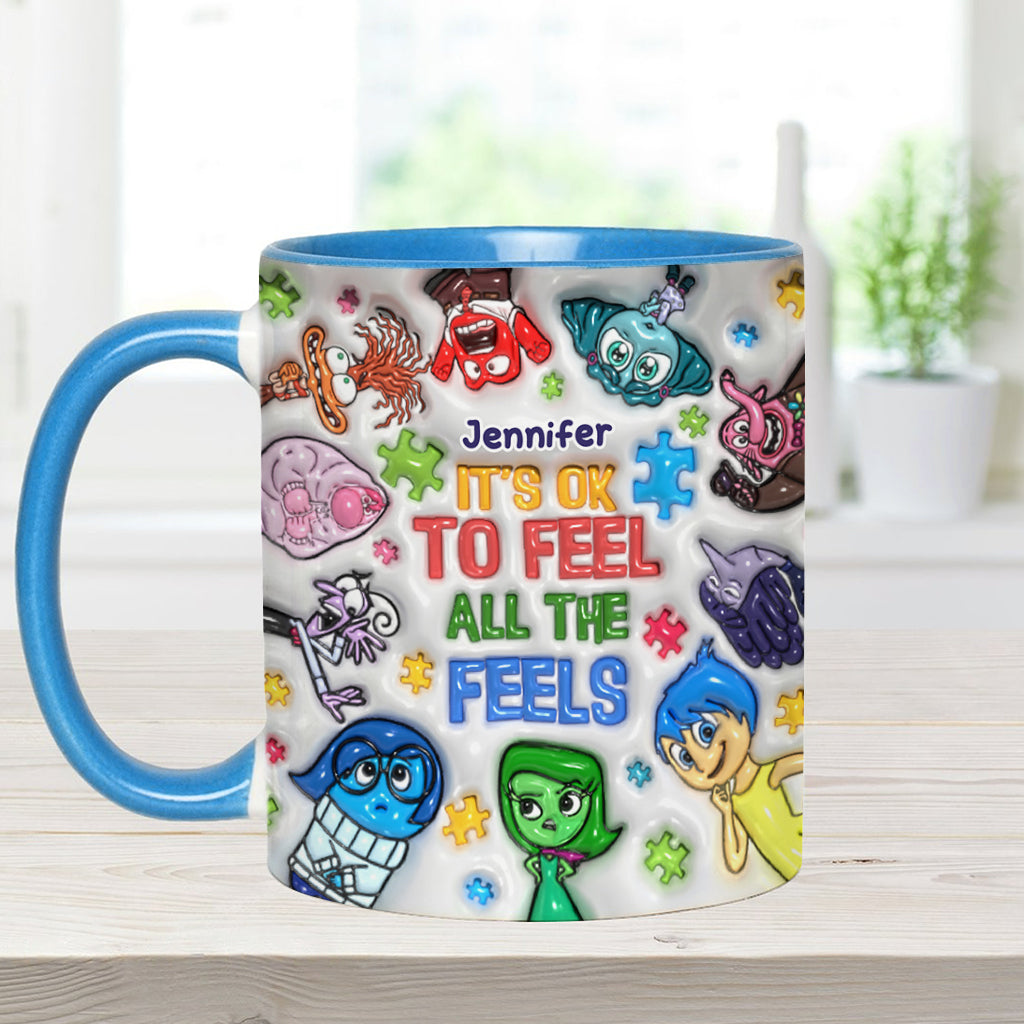 Personalized Autism Awareness Accent Mug Custom Name Gift
