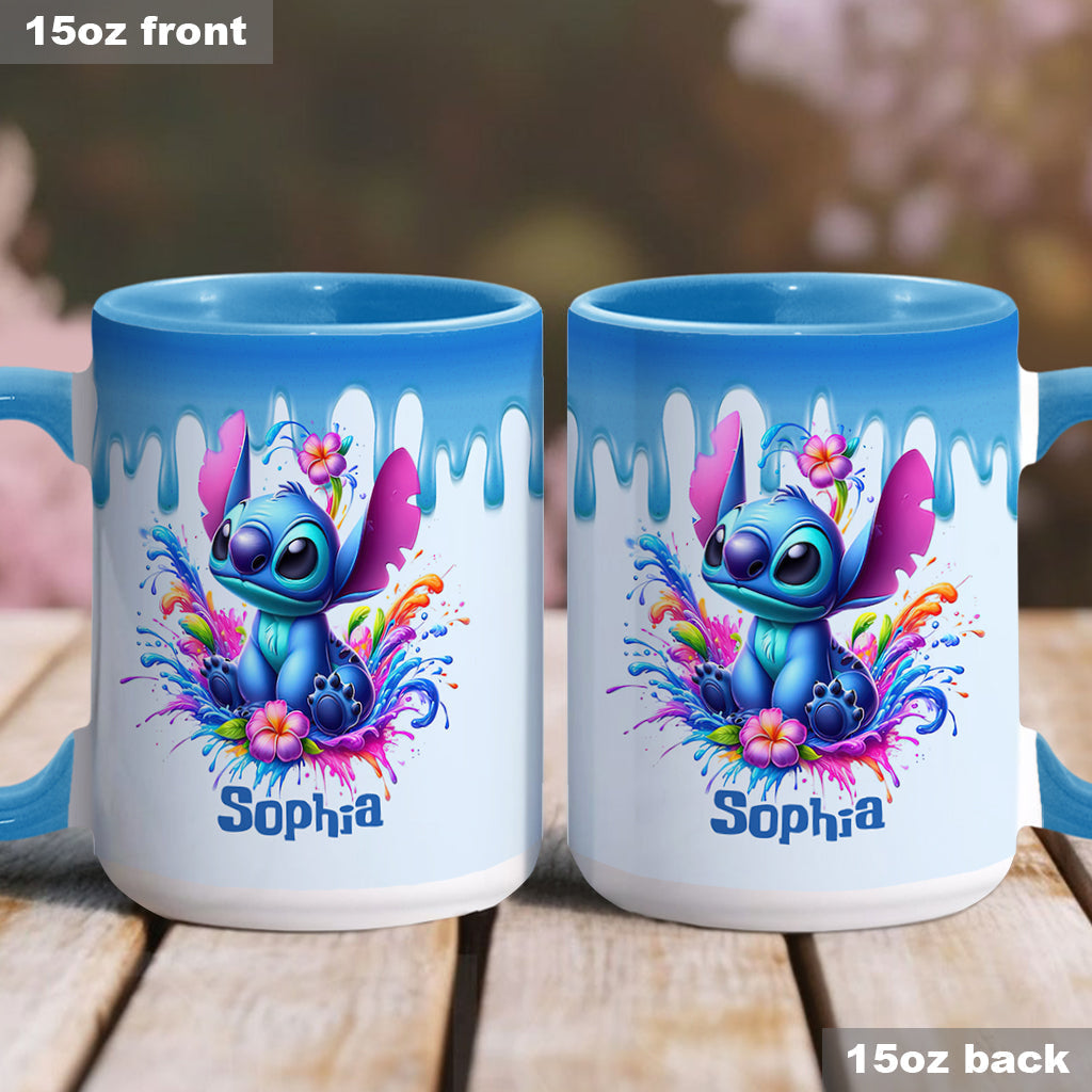 Personalized Blue Ohana Accent Mug Custom Name Gift Idea