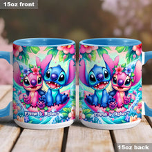 Load image into Gallery viewer, Personalized Ohana Accent Mug Custom Name Gift for Couple
